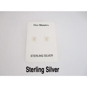 2062 NIP Five Minutes Sterling Silver Pearl Stud Earrings